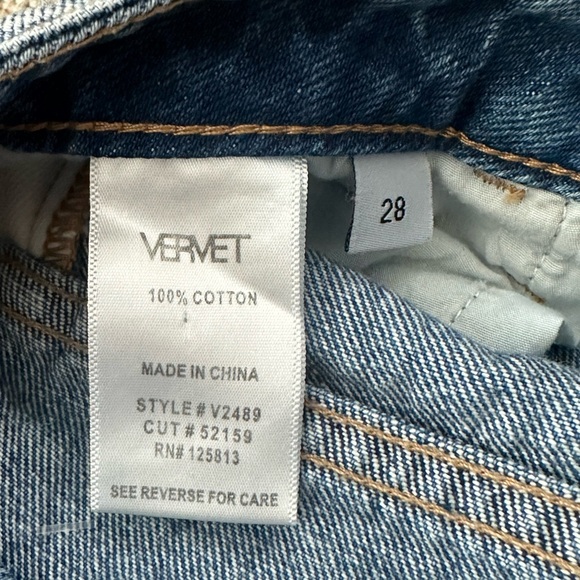 Altar’d State Vervet Color Block High Rise Jeans with Raw Hem - Picture 11 of 13